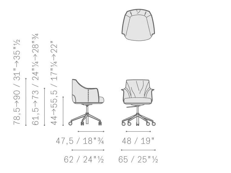 Buy Archibald Task Managerial Office Chair by Poltrona Frau
