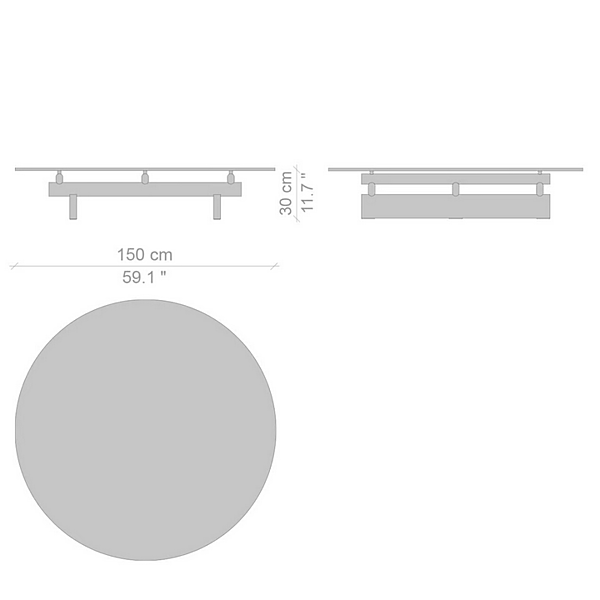 Low Round Coffee Table Wood and Glass CASSINA Sengu factory CASSINA from Italy. Foto №8