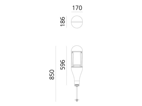 Metal Bollard Light Bird Feeder Artemide Needoo factory Artemide from Italy. Foto №23