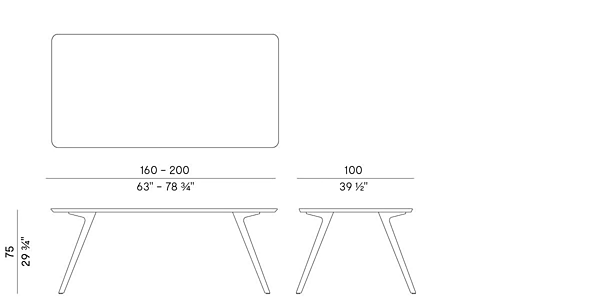 Rectangular garden table Katana 026 TR4 out Potocco 026/TR4-OUT factory POTOCCO from Italy. Foto №6