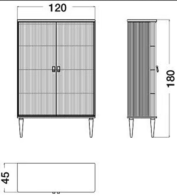 Crystal and wooden display cabinet with integrated lighting CPRN HOMOOD Cocoon Collection C335 factory CPRN HOMOOD from Italy. Foto №2