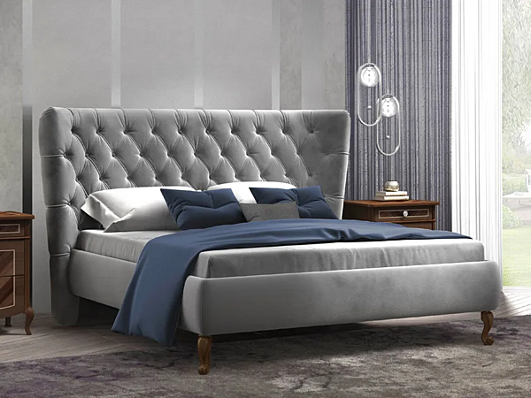 Double bed with tufted headboard fabric CASA +39 Prestige 2 C22015, C22016 factory CASA +39 from Italy. Foto №1