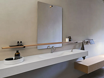 Rectangular Cristalplant Washbasin with Integrated Countertop AGAPE Ottocento 002 Rectangular Cristalplant Washbasin with Integrated Countertop AGAPE Ottocento 002 factory Agape from Italy