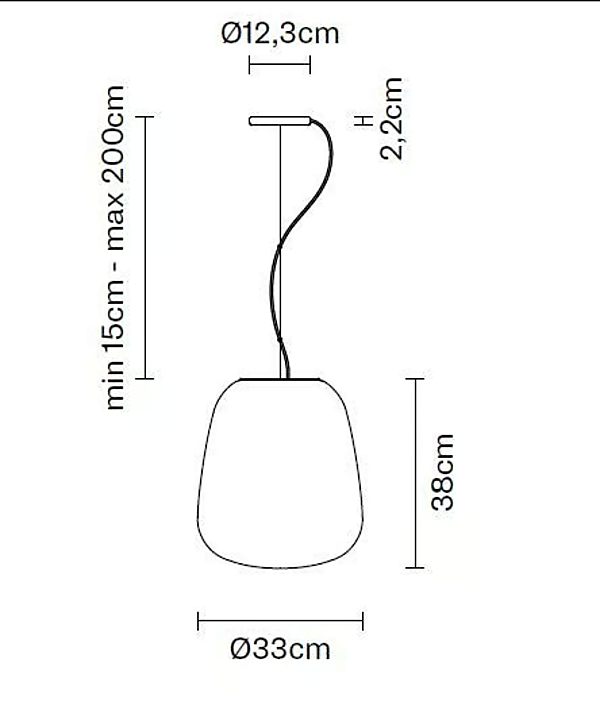 Glass pendant lamp Fabbian Lumi Baka factory Fabbian from Italy. Foto №6