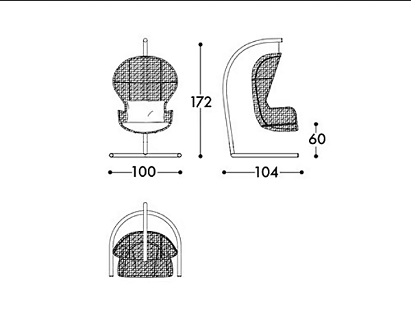 Garden Swing Seat Nido Emma Varaschin Polypropylene Stainless Steel 1 Seater factory VARASCHIN from Italy. Foto №10