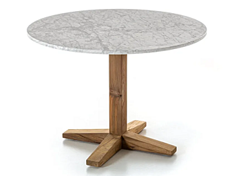 Garden Table Reclaimed Wood and Marble Jeko 35 Gervasoni factory Gervasoni from Italy