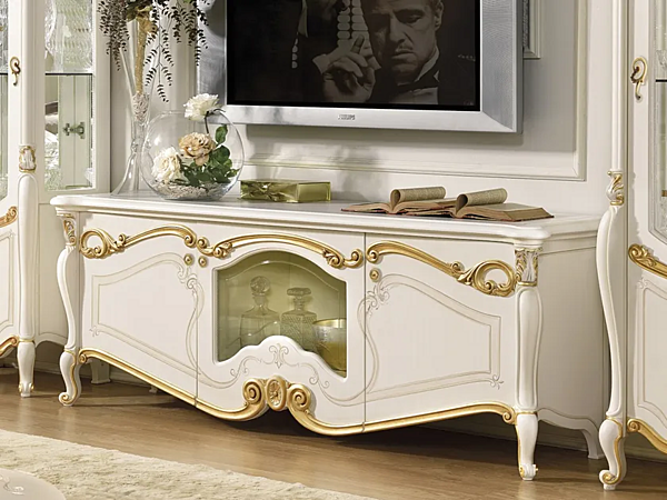 Wooden TV Cabinet with Doors CASA +39 La Fenice 1608 factory CASA +39 from Italy. Foto №1