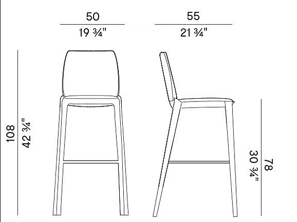 High leather stool with back Potocco Hiru 947 A 947/A factory POTOCCO from Italy. Foto №7