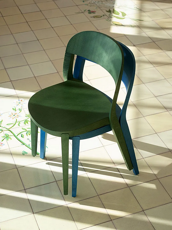 Stackable wooden chair Minima 949 Potocco 949 factory POTOCCO from Italy. Foto №17