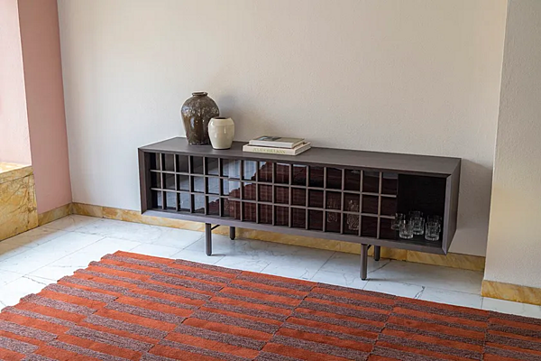 Wood and glass sideboard with sliding doors Potocco SEN 886 MA 886/MB factory POTOCCO from Italy. Foto №2