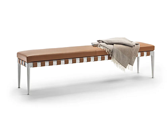 Upholstered Tanned Leather Bench FLEXFORM Gregory Upholstered Tanned Leather Bench FLEXFORM Gregory factory FLEXFORM from Italy