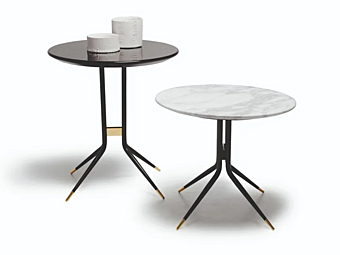 Round high side table with marble top VIBIEFFE SWING 1500