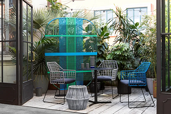 Garden chair with armrests fabric Saba New York Soleil factory SABA from Italy. Foto №3