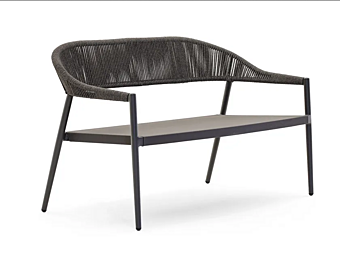 Garden Sofa for Two with Powder Coated Aluminium Frame VARASCHIN Clever 229D25, 229D23 factory VARASCHIN from Italy