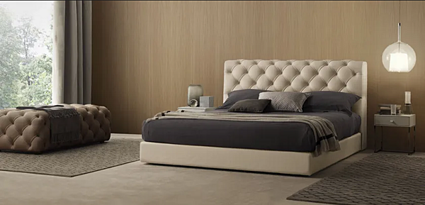 Leather double bed with tufted backrest i 4 Mariani Tudor factory i 4 Mariani from Italy. Foto №3