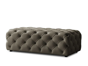 Tufted Leather Pouf i 4 Mariani Tudor