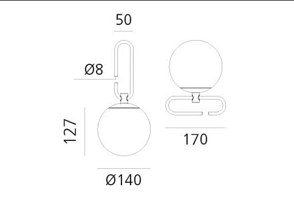 LED table lamp made of blown glass Artemide NH 1217010A factory Artemide from Italy. Foto №20