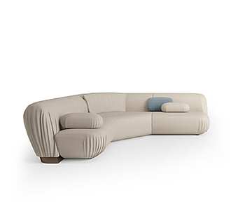 Curved leather sofa with soft back Bizzotto Italia Pliage 6105