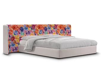 Double bed with upholstered headboard fabric Lejla large FORMITALIA Lejla-Bed-Large-B factory FORMITALIA from Italy