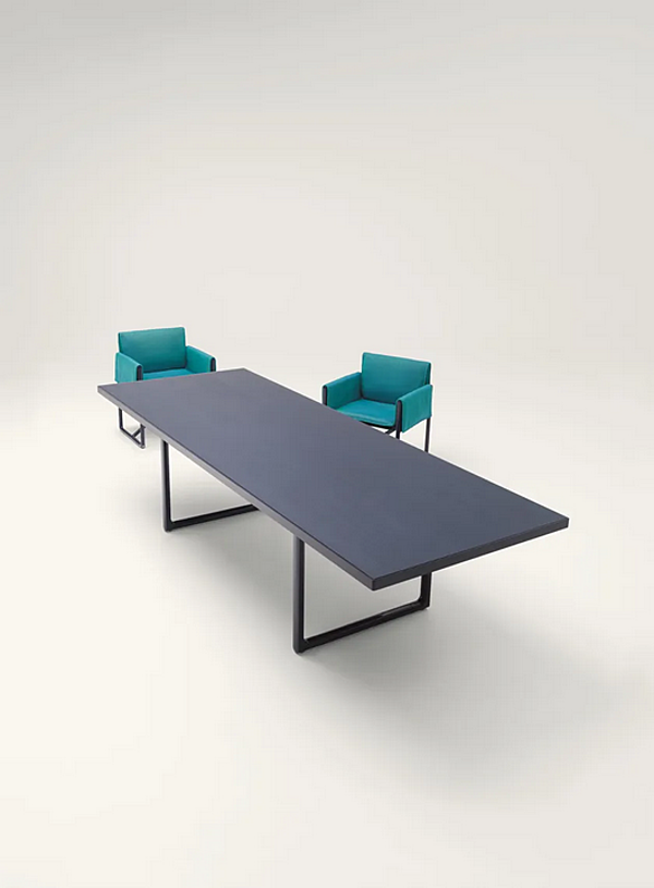 Rectangular dining table in aluminium and wood PAOLA LENTI Portofino factory PAOLA LENTI from Italy. Foto №2
