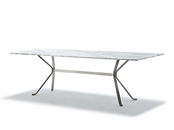 Rectangular dining table made of glass and steel FASEM Crab Collection