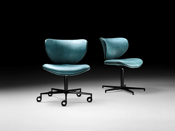 Leather office chair with castors Black Tie Kalida KAL10OFR factory Black Tie from Italy. Foto №3