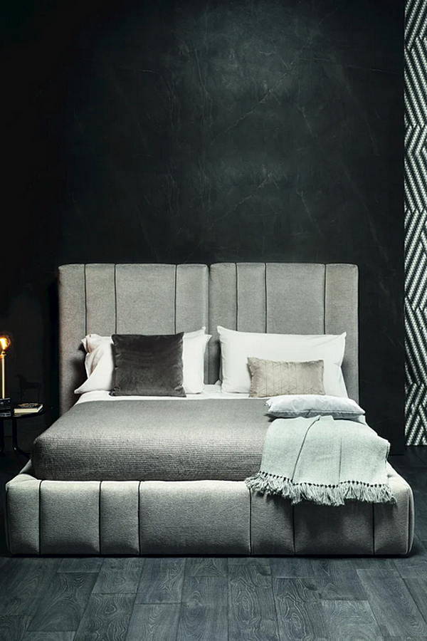 Fabric bed with upholstered headboard VIBIEFFE Italo 5050 factory VIBIEFFE from Italy. Foto №5