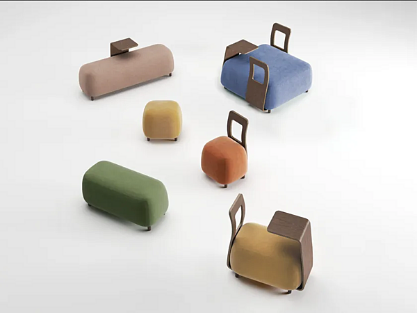 Upholstered bench with back Vice Versa Big by INNOVA Imbottiti factory Innova Imbottiti from Italy. Foto №4