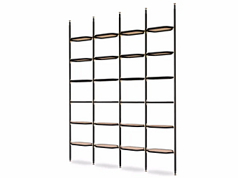 Open bookcase in wood Libelle collection BAXTER factory BAXTER from Italy