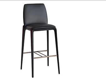 High leather stool with back Potocco Hiru 947 A 947/A