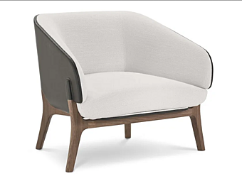 Armchair with armrests in fabric and leather Savile Row I 4 Mariani