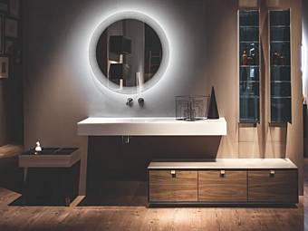 Dama bathroom cabinet with walnut drawers Artelinea Dualite AL 7095 Dama bathroom cabinet with walnut drawers Artelinea Dualite AL 7095 factory ARTELINEA from Italy