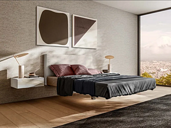 Double bed with upholstered headboard LAGO Fluttua 1601 1601
