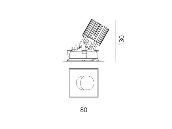 LED Adjustable Square Aluminium Spotlight Artemide Everything factory Artemide from Italy. Foto №17