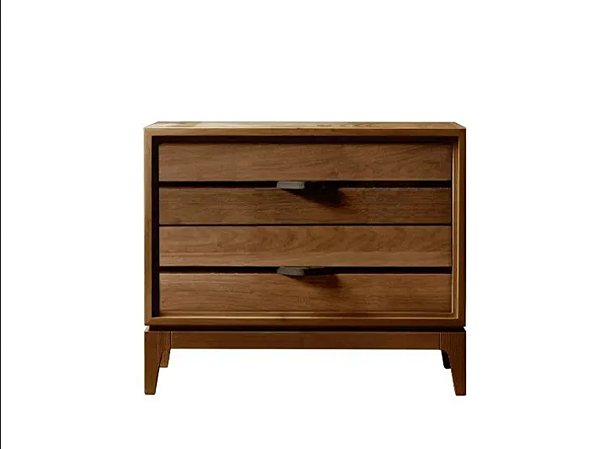 Solid wood bedside table with drawers DALE Binario M 116 factory DALE from Italy. Foto №1