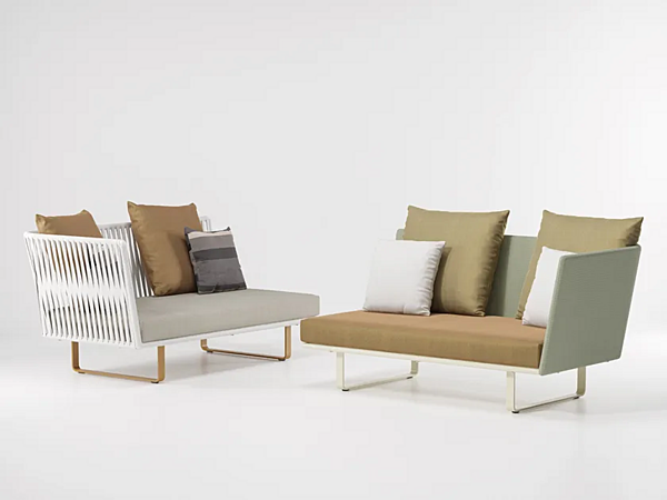 Modular 2-Seater Garden Sofa with Fabric Upholstery KETTAL Bitta factory KETTAL from Italy. Foto №1