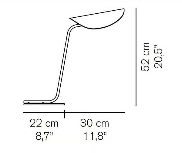 LED Table Lamp Metal Plume 221 Oluce factory Oluce from Italy. Foto №3