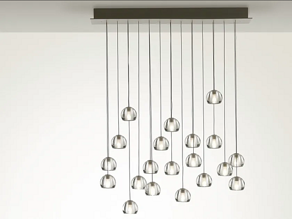 Crystal Pendant Lamp Multispot Beluga Fabbian factory Fabbian from Italy. Foto №7