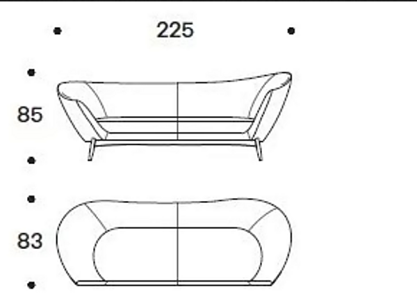 Three-Seater Fabric Sofa with Soft Backrest Saba Oltremare factory SABA from Italy. Foto №13