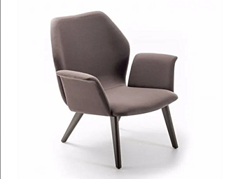 Upholstered fabric armchair with armrests BROSS Ava 1694 factory BROSS from Italy