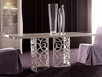 Rectangular dining table in wood Flora CORTEZARI 223-RR factory CORTE ZARI from Italy