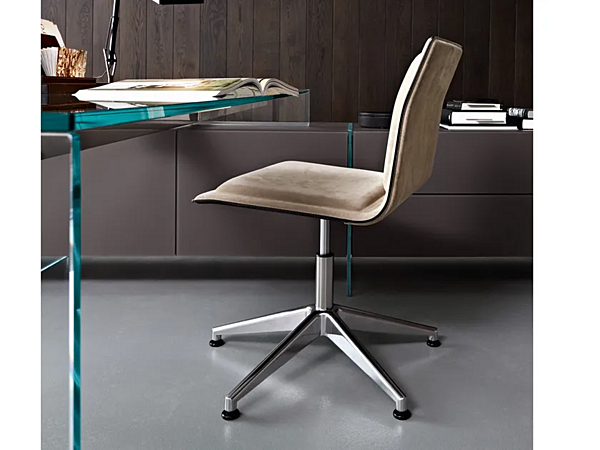 Height Adjustable Leather Chair with 5 Spoke Base Gallotti&Radice OFX09 factory Gallotti & Radice from Italy. Foto №1