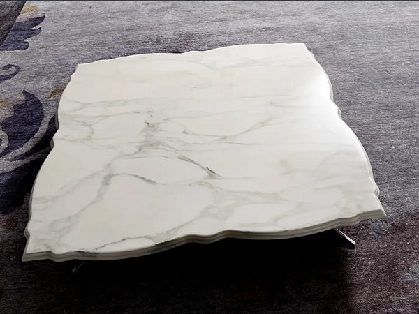 Rectangular low marble coffee table Rock Coco ERBA ITALIA factory ERBA ITALIA from Italy. Foto №3