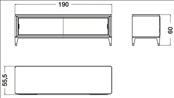 Metal and mirrored glass sideboard Blue Moon with mirrored door CPRN HOMOOD B123 factory CPRN HOMOOD from Italy. Foto №2