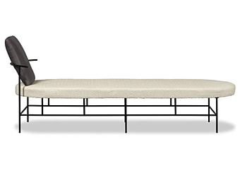 Sun Lounger Tia with Upholstered Backrest in Fabric BAXTER factory BAXTER from Italy