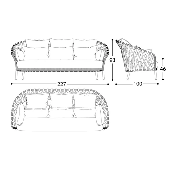 Acrylic 2-Seater Garden Sofa Emma Cross VARASCHIN 24840 factory VARASCHIN from Italy. Foto №12