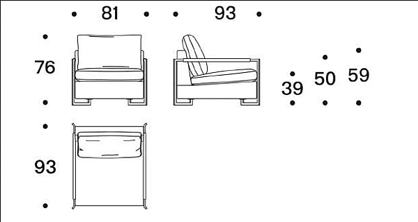 Fabric armchair with armrests Saba Italia No Logo Light factory SABA from Italy. Foto №6