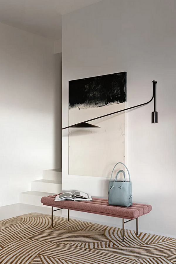 Fabric bench seating with upholstered back Pan Flute Saba factory SABA from Italy. Foto №5