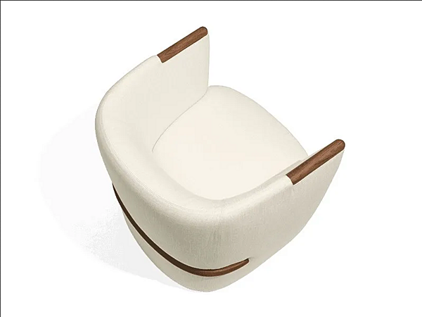 Upholstered fabric armchair with armrests GIORGETTI Opus factory GIORGETTI from Italy. Foto №3