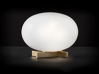 Table lamp in brass and glass by Oluce Alba 265 factory Oluce from Italy